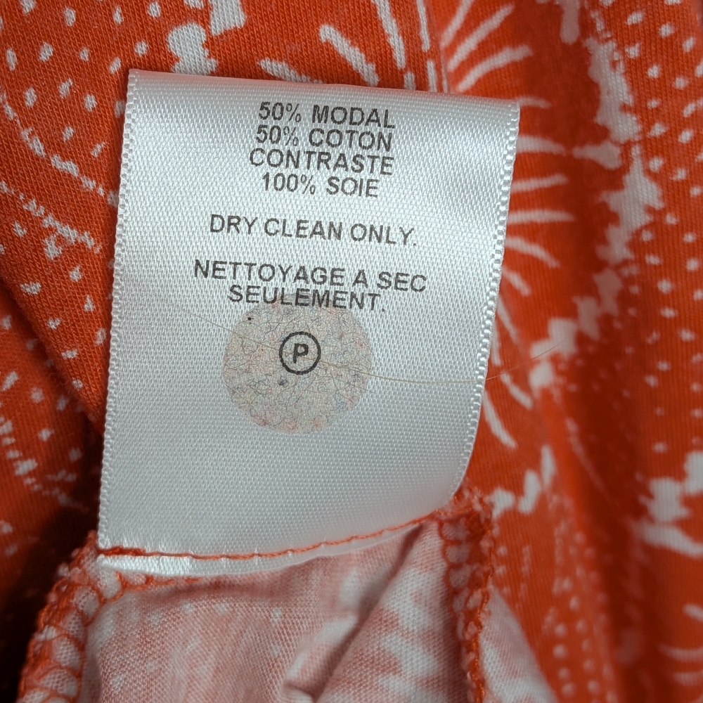 Velvet by Graham & Spencer  Bandeau Strapless Orange Cotton Silk Maxi Dress Sz M - Picture 10 of 11